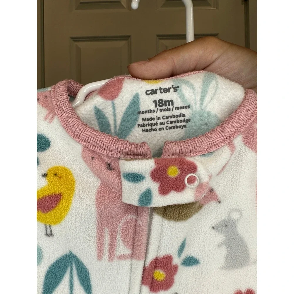 Carters‎ Girls Fleece Footie Pajamas Size 18 Months